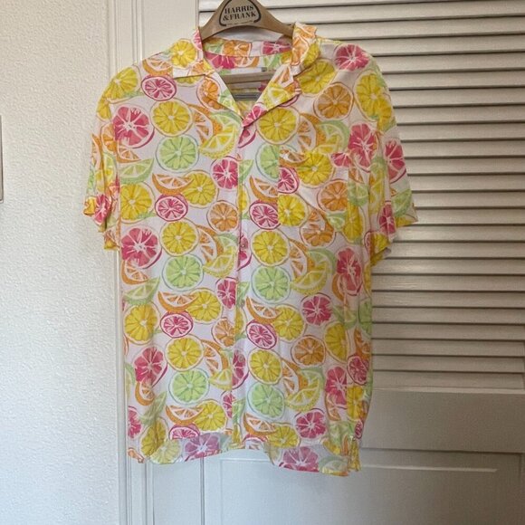 Goodfellow & Co Other - Goodfellow & Co Citrus Print Short Sleeve Button Up Shirt M